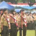 Hujan Deras Tak Lunturkan Semangat Anggota Pramuka Kota Tasikmalaya Ikuti Upacara Hari Pramuka ke 64