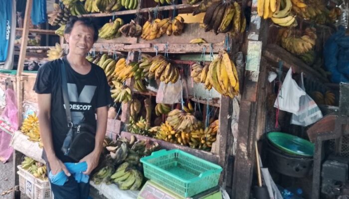 Stok Pisang di Pasar Singaparna Melimpah
